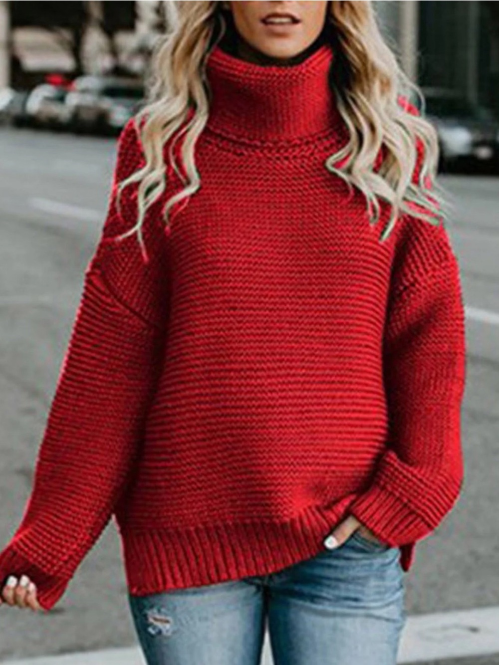 Michael Kors Red Cowl Neck Sweater